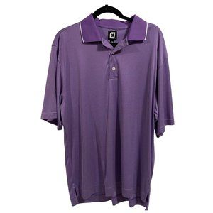 FootJoy Purple Microcheck Short Sleeve Polo Golf Shirt Men's Size‎ L